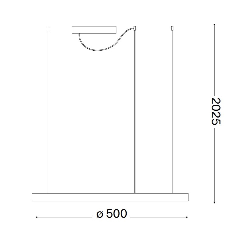 Ideal Lux - LED prigušivač svjetla na užetu ORACLE SLIM LED/28W/230V 4000K promjer 50 cm CRI 90 bijela