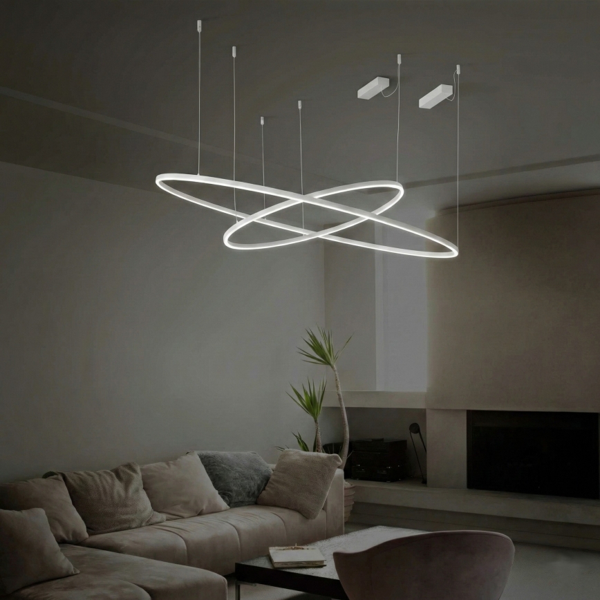 Ideal Lux - LED prigušivač svjetla na užetu ORACLE SLIM LED/40W/230V 4000K promjer 70 cm CRI 90 bijela