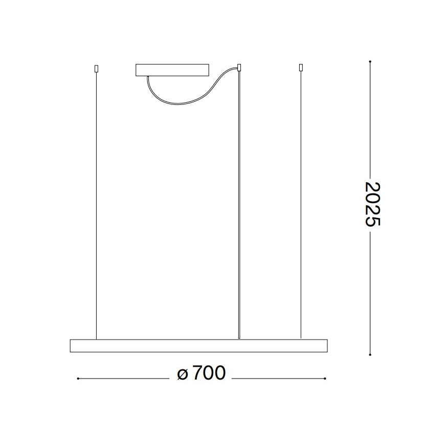 Ideal Lux - LED prigušivač svjetla na užetu ORACLE SLIM LED/40W/230V 4000K promjer 70 cm CRI 90 bijela