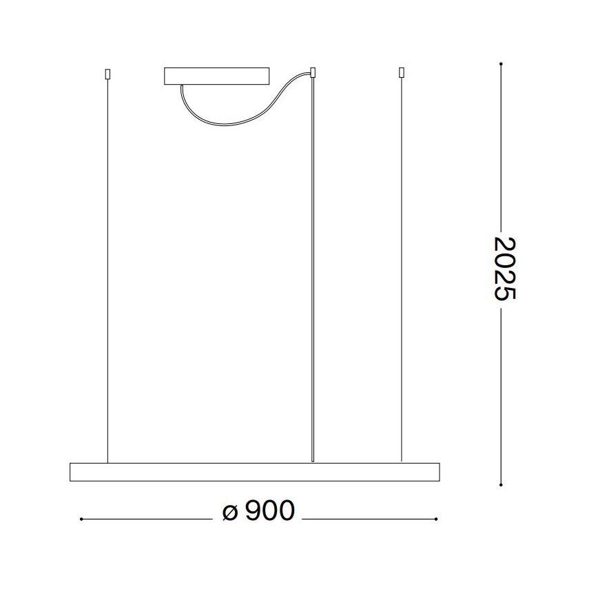 Ideal Lux - LED prigušivi luster na užetu ORACLE SLIM LED/42W/230V 4000K promjer 90 cm CRI 90 bijela