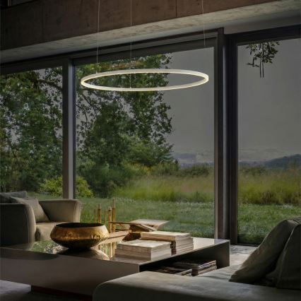 Ideal Lux - LED prigušivi luster na užetu ORACLE SLIM LED/83W/230V 4000K promjer 150 cm CRI 90 bijela