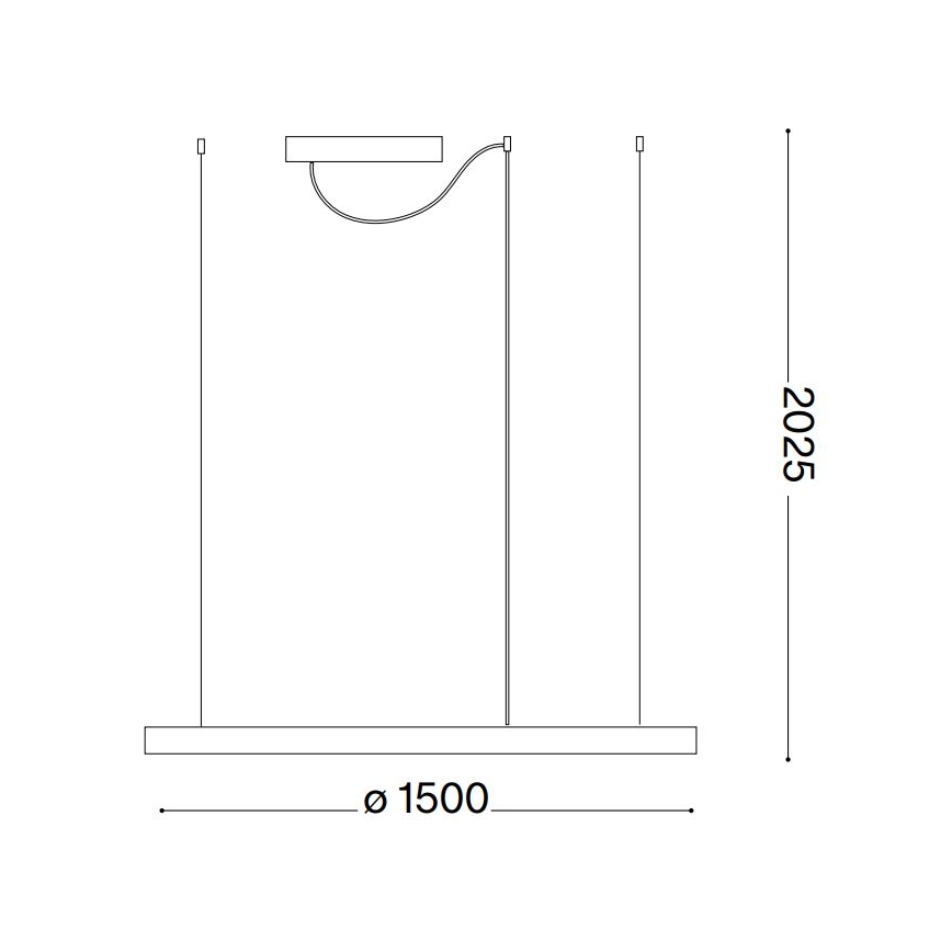Ideal Lux - LED prigušivi luster na užetu ORACLE SLIM LED/83W/230V 4000K promjer 150 cm CRI 90 bijela