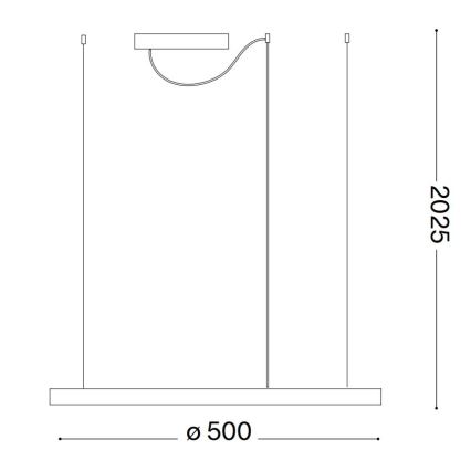 Ideal Lux - LED prigušivački luster na užetu ORACLE SLIM LED/29W/230V 3000K promjer 50 cm crna