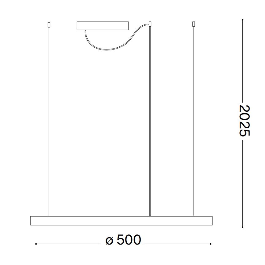Ideal Lux - LED prigušivački luster na užetu ORACLE SLIM LED/29W/230V 3000K promjer 50 cm crna