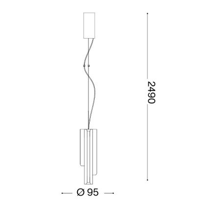 Ideal Lux - LED luster s prigušivanjem na užetu DORICA 3xLED/9W/230V CRI 90 Ø 9,5 cm crna