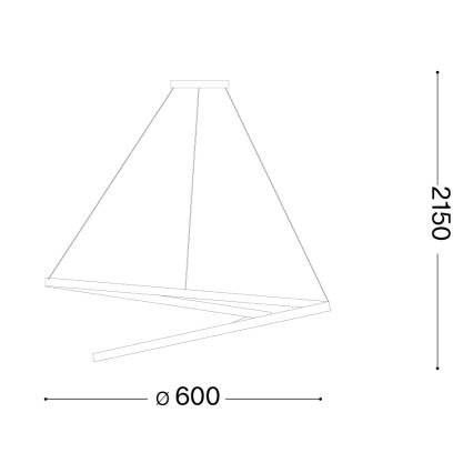 Ideal Lux - LED luster s mogućnošću prigušivanja na sajli OZ LED/48W/230V Ø 60 cm CRI 90 zlatna