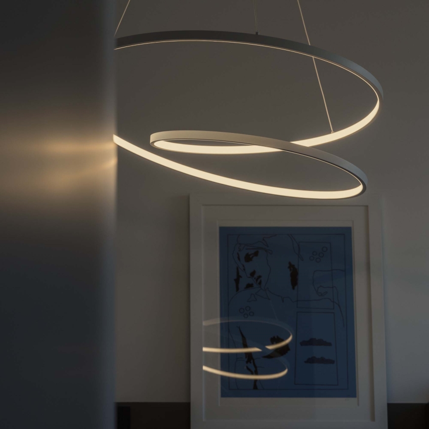 Ideal Lux - LED luster s prigušivanjem na sajli OZ LED/48W/230V Ø 60 cm CRI 90 bijela