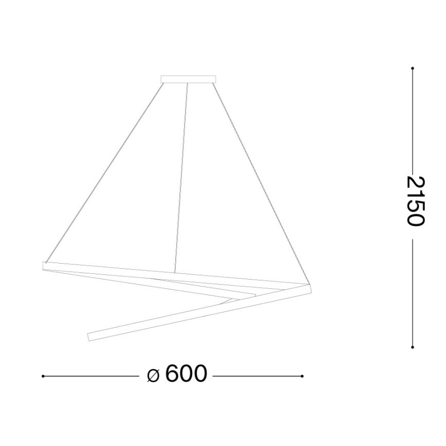 Ideal Lux - LED luster s prigušivanjem na sajli OZ LED/48W/230V Ø 60 cm CRI 90 bijela