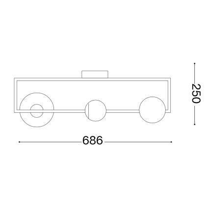 Ideal Lux - LED Nadgradni luster ANGOLO 3xG9/3W/230V crna
