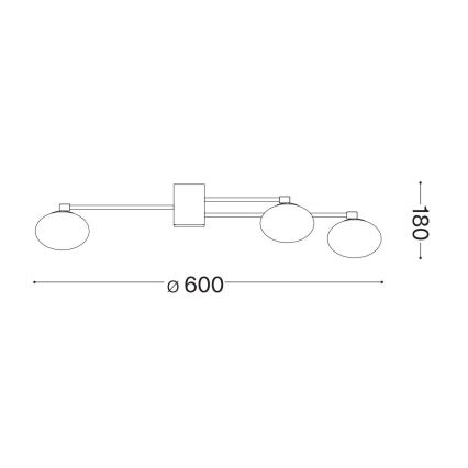Ideal Lux - LED Nadgradni luster HERMES 5xG9/3W/230V pr. 60 cm zlatna