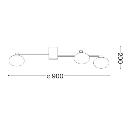 Ideal Lux - LED Nadgradni luster HERMES 5xG9/3W/230V pr. 90 cm bijela