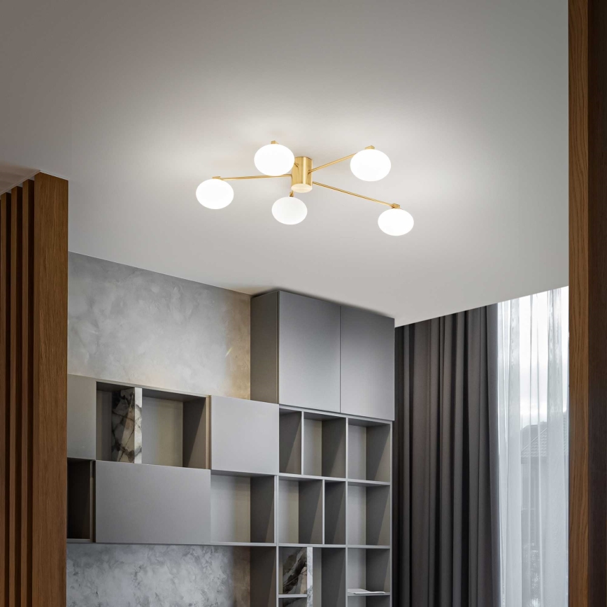 Ideal Lux - LED Nadgradni luster HERMES 5xG9/3W/230V pr. 90 cm zlatna