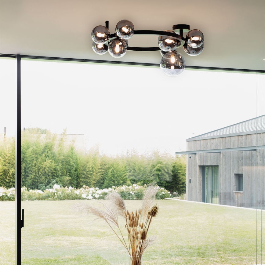 Ideal Lux - LED Nadgradni luster PERLAGE 10xG9/3W/230V pr. 70 cm crna/dimna