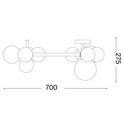 Ideal Lux - LED Nadgradni luster PERLAGE 10xG9/3W/230V pr. 70 cm zlatna/dimna