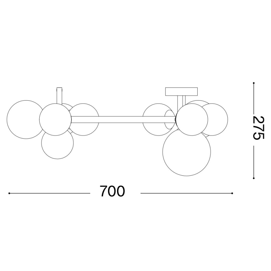 Ideal Lux - LED Nadgradni luster PERLAGE 10xG9/3W/230V pr. 70 cm zlatna/dimna