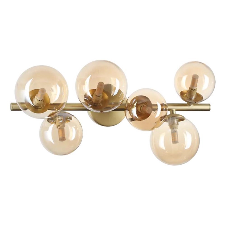 Ideal Lux - LED Nadgradni luster PERLAGE 6xG9/3W/230V 49 cm zlatna/dimna