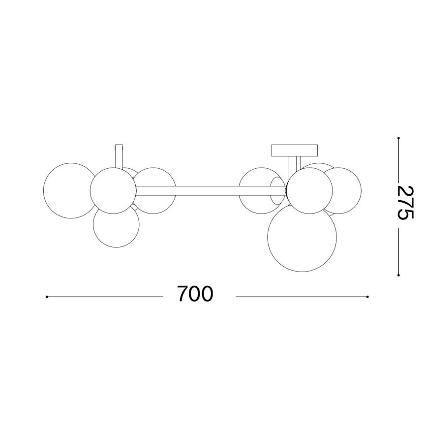 Ideal Lux - LED stropni luster PERLAGE 10xG9/3W/230V Ø 70 cm crna/dimljeno-crna
