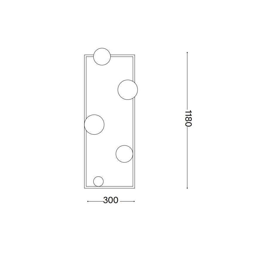 Ideal Lux - LED Podna lampa ANGOLO 5xG9/3W/230V crna
