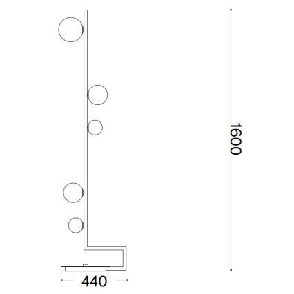 Ideal Lux - LED Podna lampa BIRDS 5xG9/3W/230V crna/zlatna
