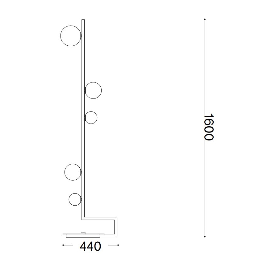 Ideal Lux - LED Podna lampa BIRDS 5xG9/3W/230V crna/zlatna