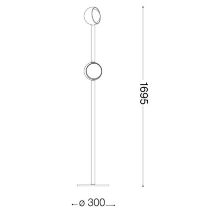 Ideal Lux - LED podna lampa BLOOM 2xLED/5,5W/230V CRI 90 zlatna/dimljasto bež