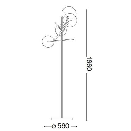Ideal Lux - LED Podna lampa EQUINOXE 4xG4/2W/230V sjajni krom/prozirna