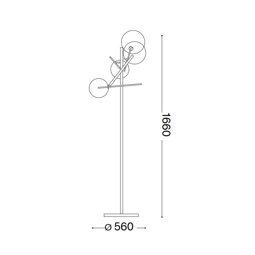 Ideal Lux - LED Podna lampa EQUINOXE 4xG4/2W/230V sjajni krom/prozirna