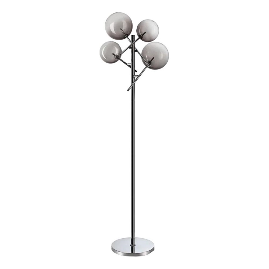 Ideal Lux - LED Podna lampa EQUINOXE 4xG4/2W/230V sjajni krom/dimna