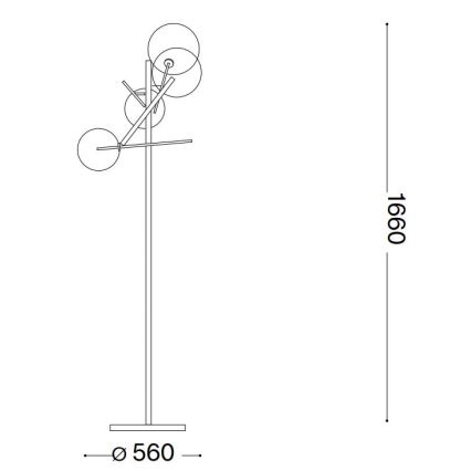 Ideal Lux - LED Podna lampa EQUINOXE 4xG4/2W/230V sjajni krom/dimna