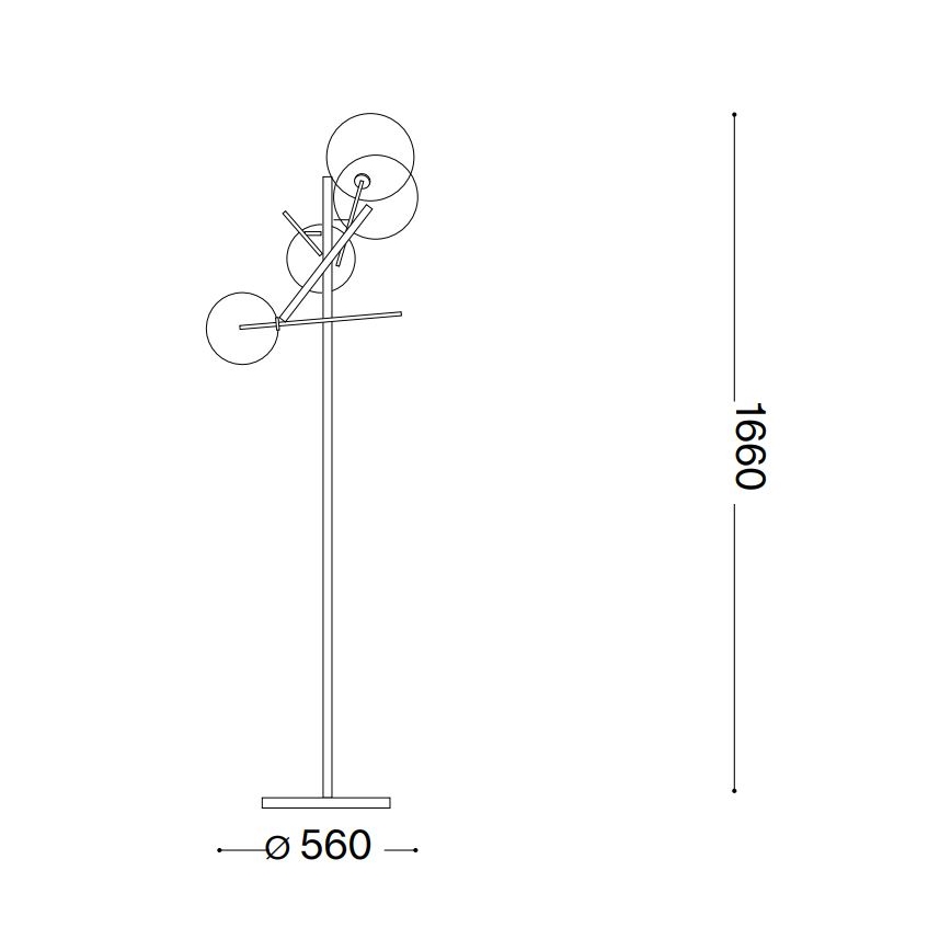 Ideal Lux - LED Podna lampa EQUINOXE 4xG4/2W/230V sjajni krom/dimna
