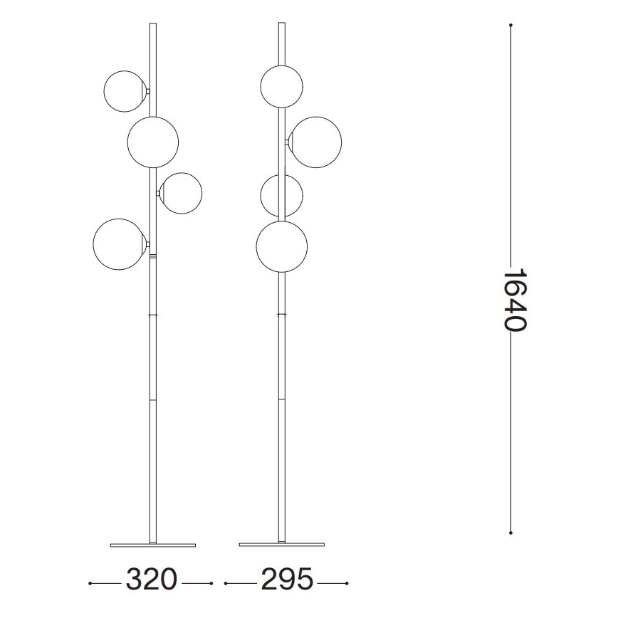 Ideal Lux - LED Podna lampa PERLAGE 4xG9/3W/230V crna/dimna