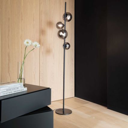 Ideal Lux - LED podna svjetiljka PERLAGE 4xG9/3W/230V crna/dimljena crna