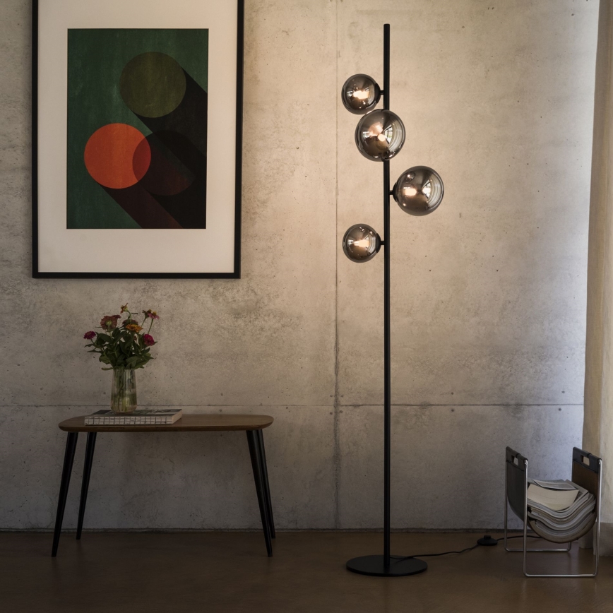 Ideal Lux - LED podna svjetiljka PERLAGE 4xG9/3W/230V crna/dimljena crna