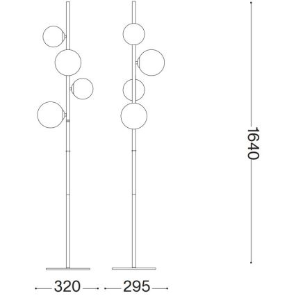 Ideal Lux - LED podna svjetiljka PERLAGE 4xG9/3W/230V crna/dimljena crna