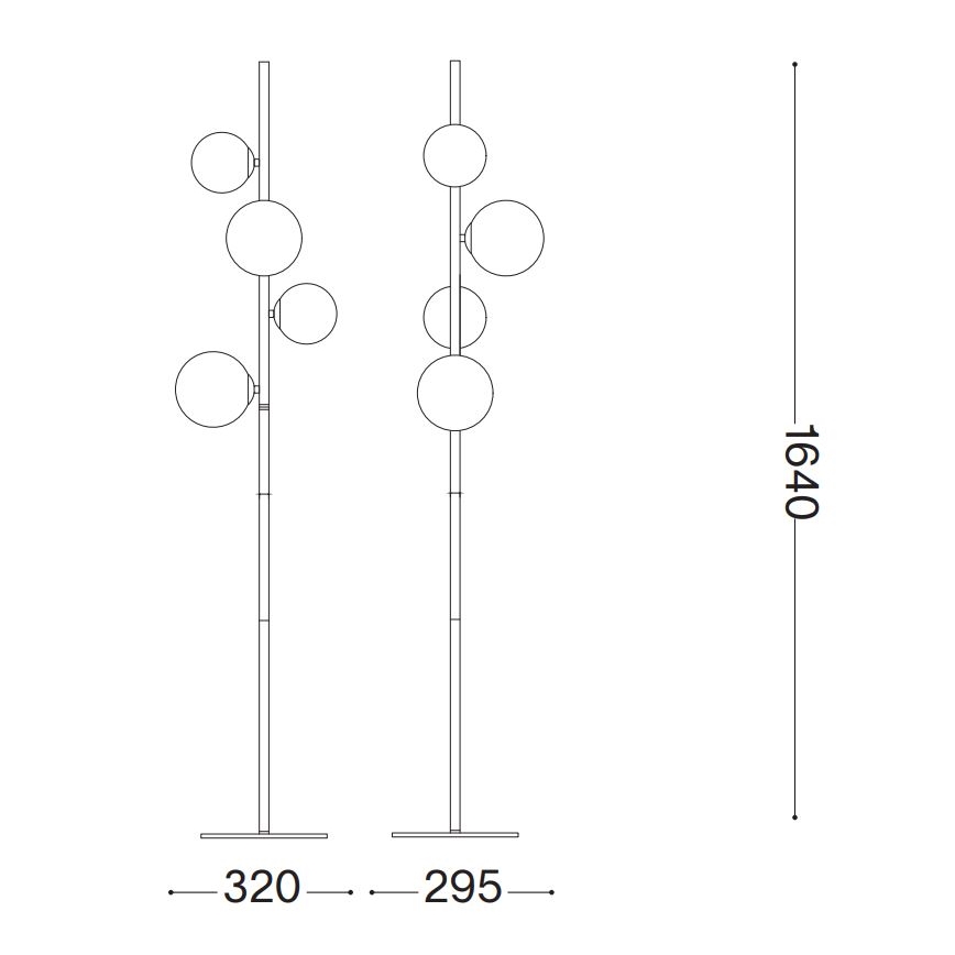 Ideal Lux - LED stojeća lampa PERLAGE 4xG9/3W/230V zlatna/zadimljeno-bež