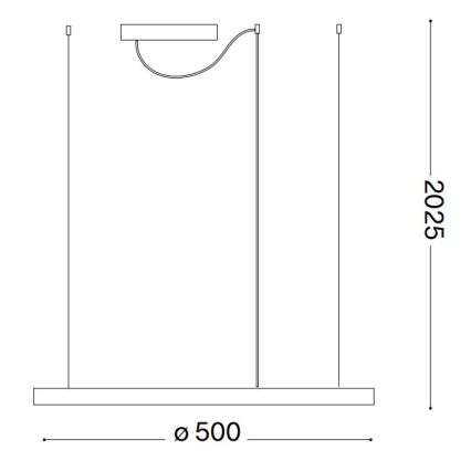Ideal Lux - LED Prigušivi luster na sajli ORACLE SLIM LED/28W/230V 4000K pr. 50 cm CRI 90 crna