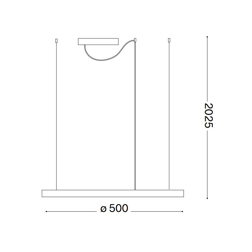 Ideal Lux - LED Prigušivi luster na sajli ORACLE SLIM LED/28W/230V 4000K pr. 50 cm CRI 90 crna