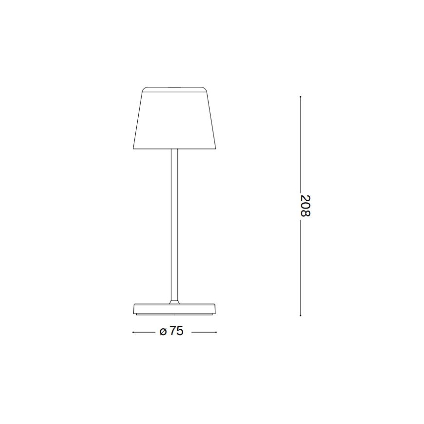 Ideal Lux - LED Prigušiva dodirna vanjska stolna lampa CUTE LED/2,5W/3,7V USB 2200-2700K IP65 bijela