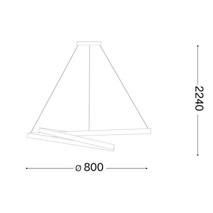 Ideal Lux - LED luster na sajli s mogućnošću prigušivanja OZ LED/55W/230V, promjer 80 cm, CRI 90, crna