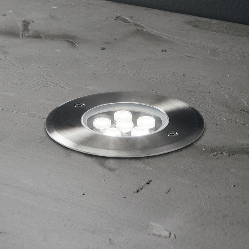 Ideal Lux - LED rasvjeta za kućni prilaz FLOOR LED/6W/230V pr. 12 cm CRI 90 IP67 sjajni krom