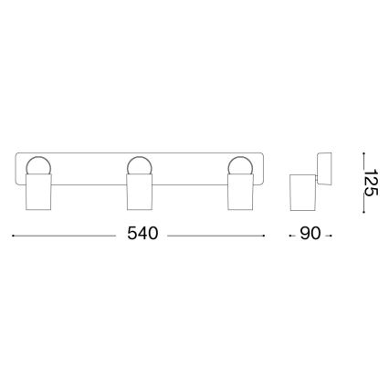 Ideal Lux - LED spot svjetiljka RUDY 3xGU10/7W/230V CRI 90 crna