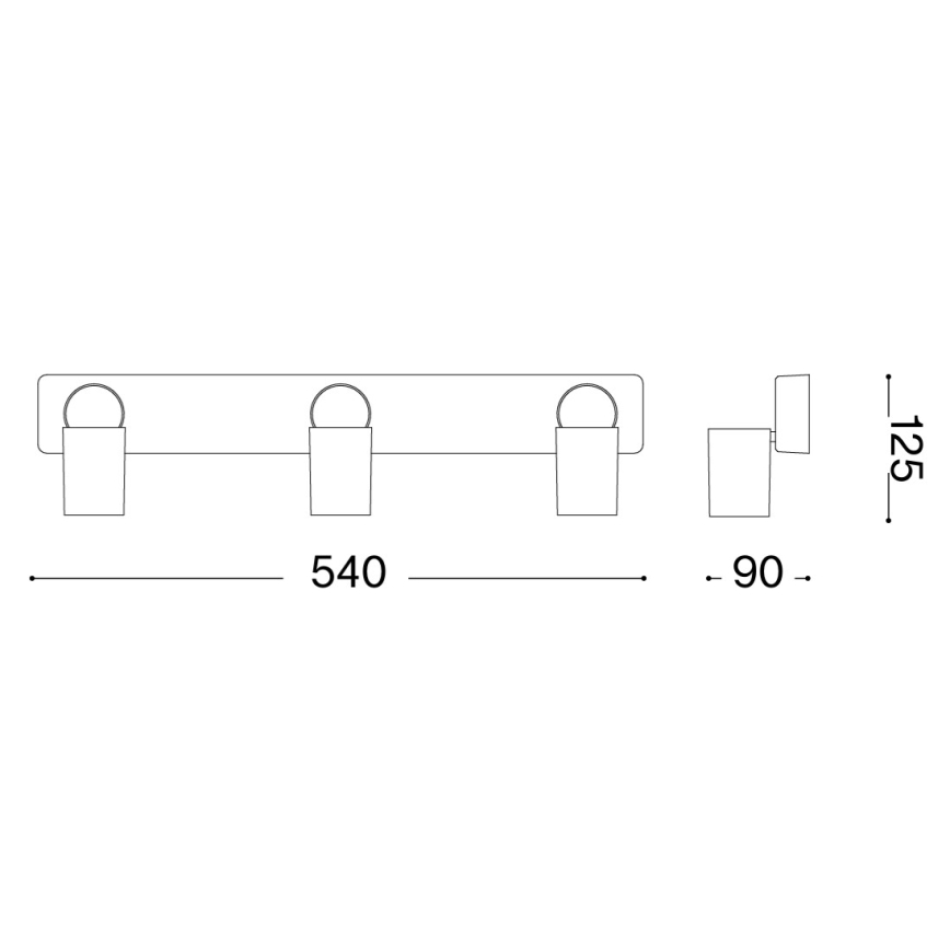 Ideal Lux - LED spot svjetiljka RUDY 3xGU10/7W/230V CRI 90 crna