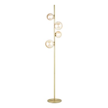 Ideal Lux - LED stojeća lampa PERLAGE 4xG9/3W/230V zlatna/zadimljeno-bež
