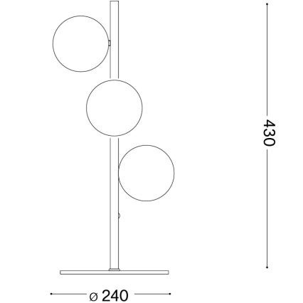 Ideal Lux - LED stolna lampa PERLAGE 3xG9/3W/230V zlatna/dimna bež