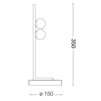 Ideal Lux - LED Stolna lampa PING PONG 2xLED/3W/230V CRI 90 crna