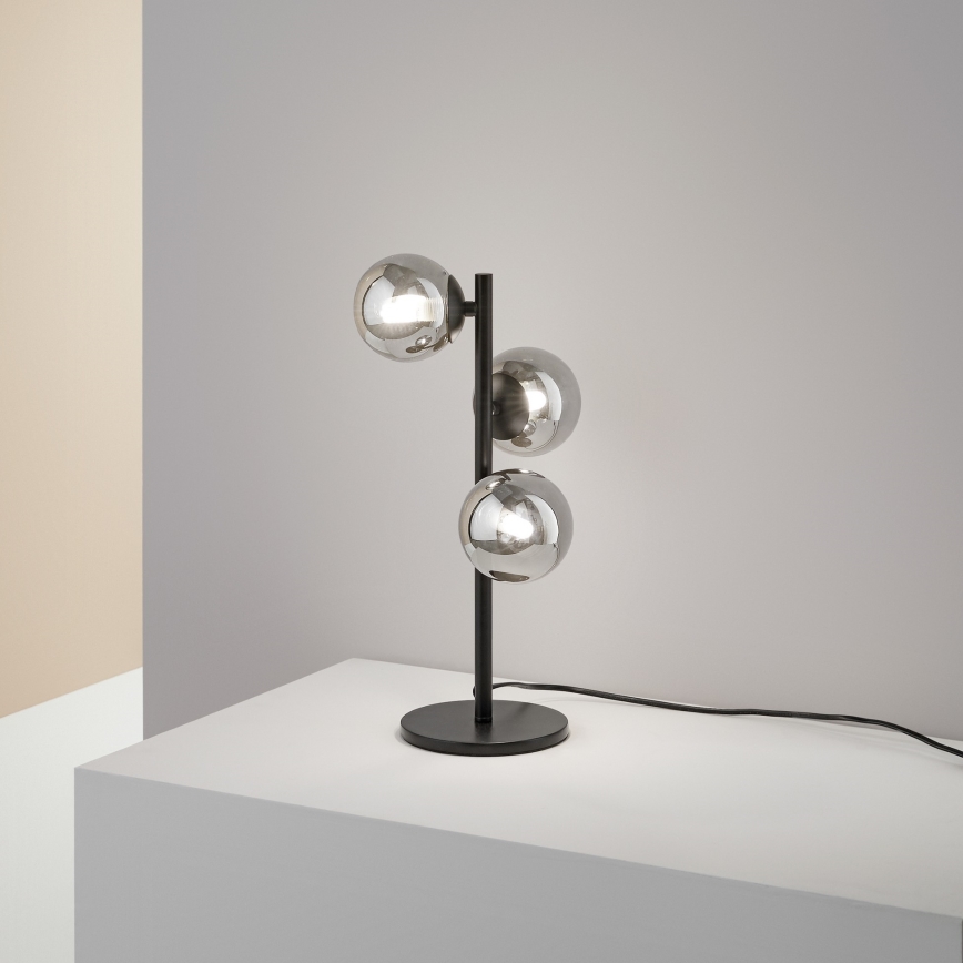 Ideal Lux - LED stolna svjetiljka PERLAGE 3xG9/3W/230V crna/dimljena crna