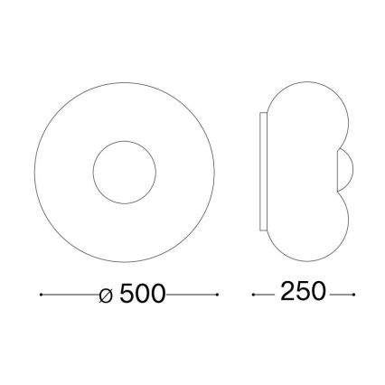 Ideal Lux - LED Stropna svjetiljka ARIZONA 5xGX53/9W/230V pr. 50 cm bijela