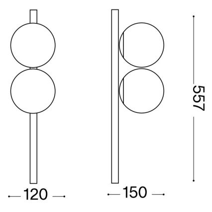 Ideal Lux - LED Stropna svjetiljka BINOMIO 2xG9/3W/230V bijela
