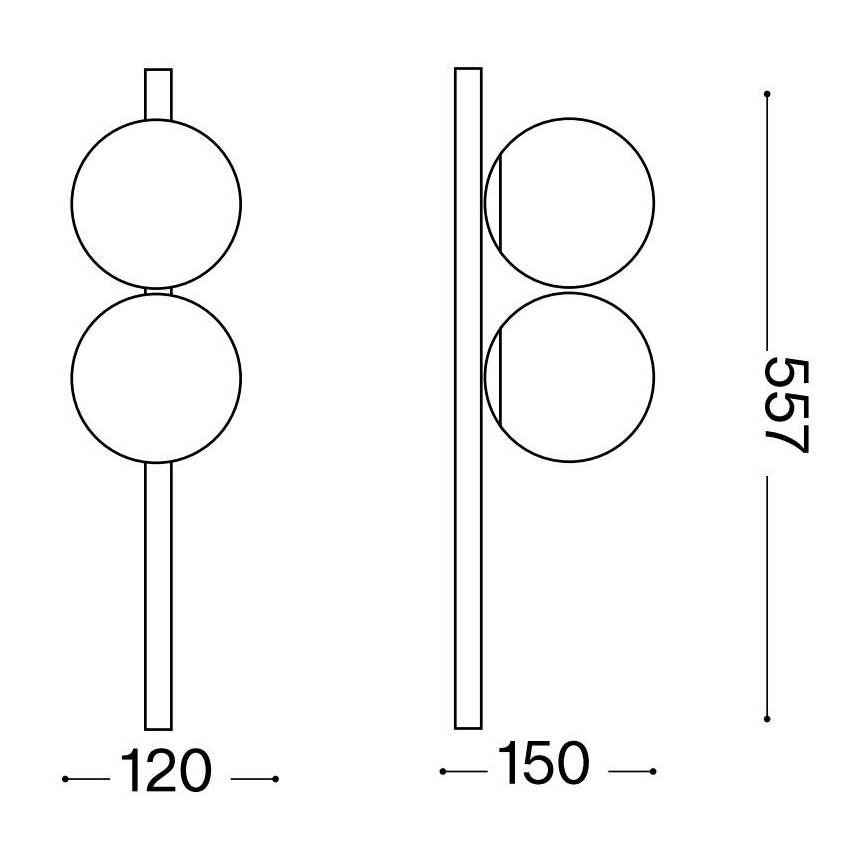 Ideal Lux - LED Stropna svjetiljka BINOMIO 2xG9/3W/230V bijela