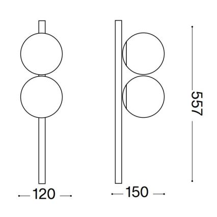 Ideal Lux - LED Stropna svjetiljka BINOMIO 2xG9/3W/230V crna